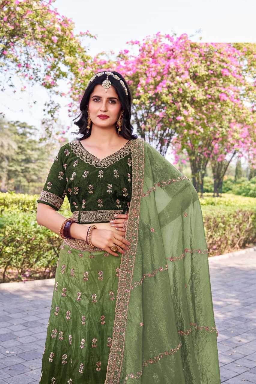 Soft Gold Crush Rajwada Lehenga for Festive Elegance - MYLUXURY LANE ENTERPRISE